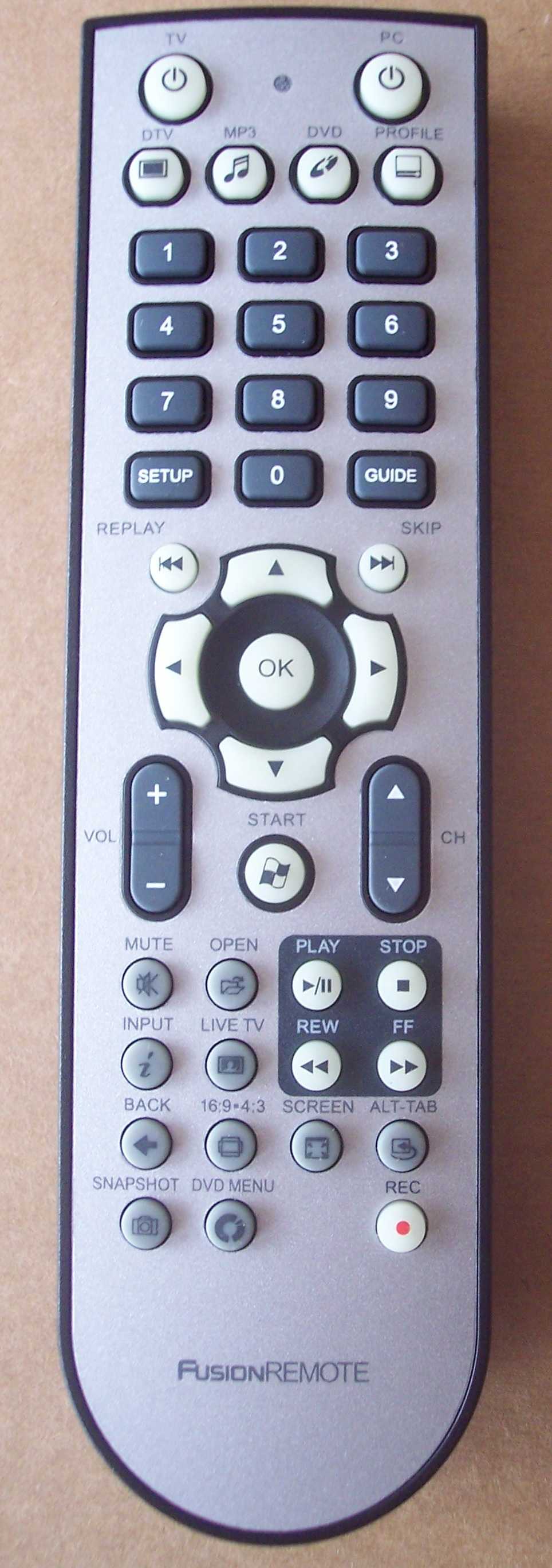 Supplied remote control.