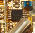 Close-up of the 5807M chip